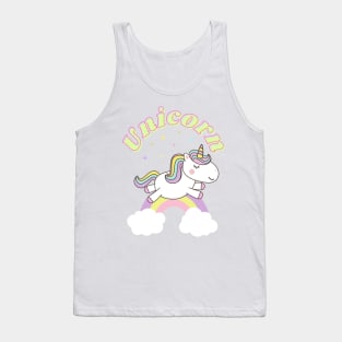 Cute Unicorn With Stars and Rainbow Tank Top